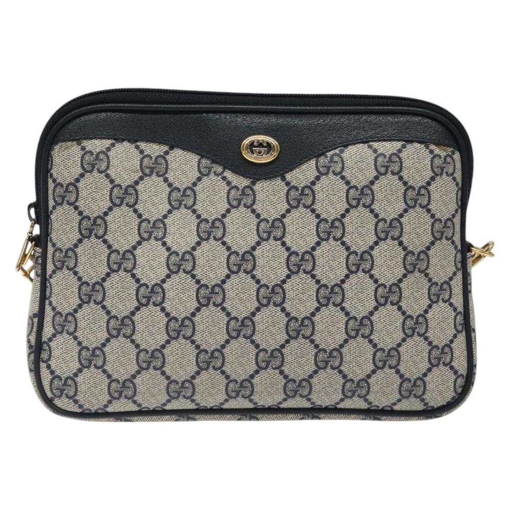 GUCCI GG Supreme Shoulder Bag PVC Navy Gold 97 02 068 Auth 117580 - Picture 13 of 16